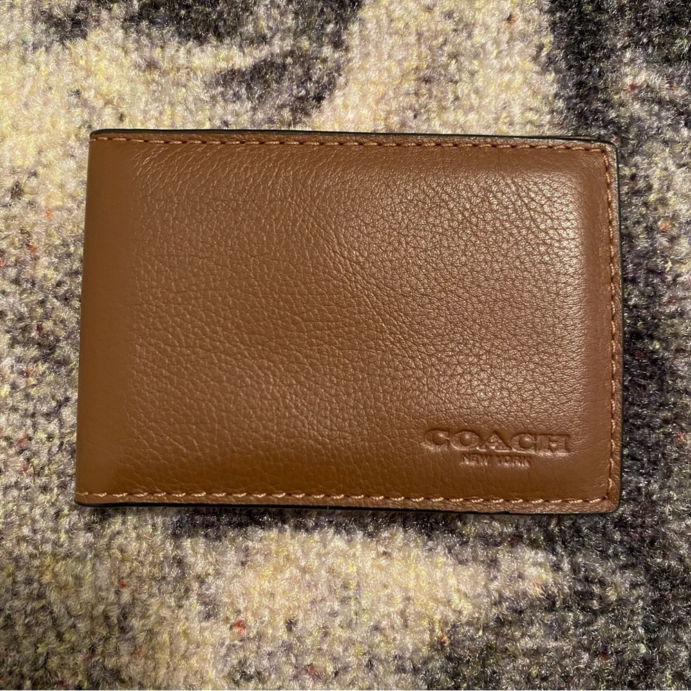 Coach New York Light Brown Wallet ID Holder 3 in 1 Men’s